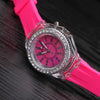 Wholesale Fashion Luminous Quartz Sports Watch Plastic Case Silicone Strap Stainless Steel Buckle Round Dial