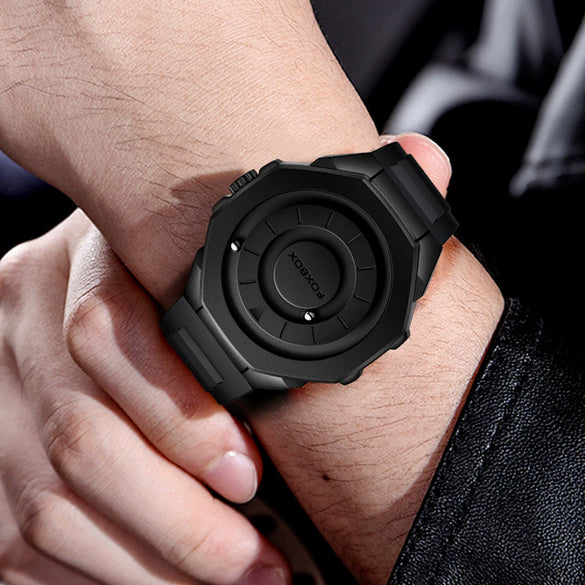 Wholesale Fashion Magnetic Ball Octagonal Men's Quartz Watch With Stainless Steel Strap And Buckle Alloy Case Rhombus Dial