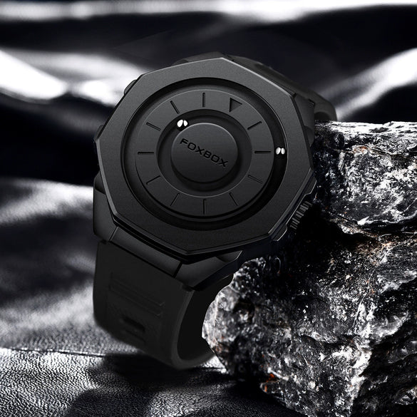 Wholesale Fashion Magnetic Ball Octagonal Men's Quartz Watch With Stainless Steel Strap And Buckle Alloy Case Rhombus Dial