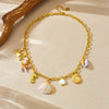 Wholesale Fashion Marine Style Stainless Steel Gold Plated Clavicle Chain With Conch Scallop Dolphin Crab Pendant Necklace Animal Zodiac Shaped Electroplated For Women