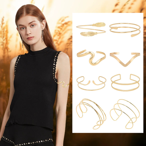 Wholesale Fashion Metal Geometric Armband Bracelet With Electroplating