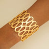 Wholesale Fashion Metal Hollow Exaggerated Opening Alloy Bracelet For Women With Geometric Design