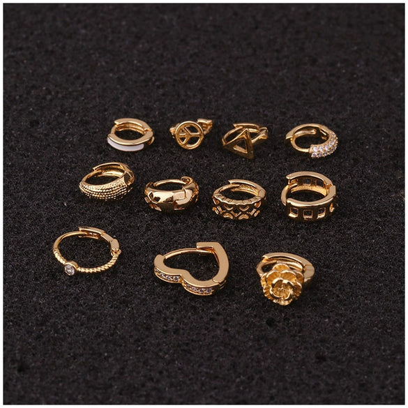 Wholesale Fashion Mini Earrings Copper Inlaid Zircon Love Shaped For Women