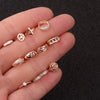 Wholesale Fashion Mini Earrings Copper Inlaid Zircon Love Shaped For Women