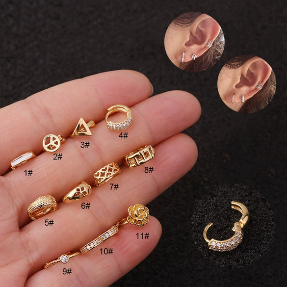Wholesale Fashion Mini Earrings Copper Inlaid Zircon Love Shaped For Women