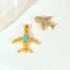 Wholesale Fashion Minimalist Aircraft Pendant Accessories Made Of Copper With 18K Gold Plated Electroplating