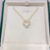 Wholesale Fashion Minimalist Freshwater Pearl Necklace With Copper Opal Clover Pendant Flat Round And Bun Round Pearl Shapes