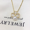 Wholesale Fashion Minimalist Freshwater Pearl Necklace With Copper Opal Clover Pendant Flat Round And Bun Round Pearl Shapes