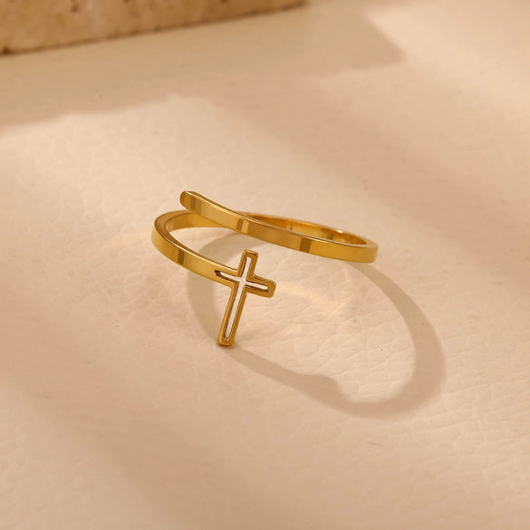 Wholesale Fashion Minimalist Geometric Light Luxury Style Fruitshaped Inlaid With Gold Stainless Steel Adjustable Open Ring Jewelry For Men And Women