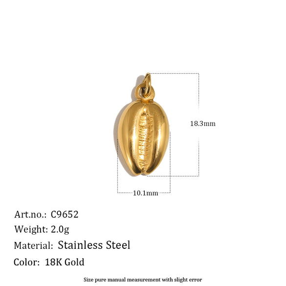 Wholesale Fashion Minimalist Marine Life Starfish And Conch Stainless Steel 18K Gold Vacuum Plated Jewelry Accessories