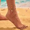 Wholesale Fashion Multi Layer Diamond Pearl Stainless Steel Geometric Anklet Foot Jewelry Unisex