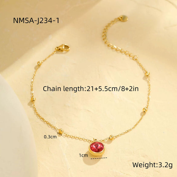 Wholesale Fashion Multi Layer Diamond Pearl Stainless Steel Geometric Anklet Foot Jewelry Unisex