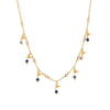 Wholesale Fashion Necklace Freshwater Pearl Stainless Steel Handmade Zircon Lapis Lazilli Clavicle Chain With Geometric Style And Electroplating Process For Women