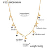Wholesale Fashion Necklace Freshwater Pearl Stainless Steel Handmade Zircon Lapis Lazilli Clavicle Chain With Geometric Style And Electroplating Process For Women