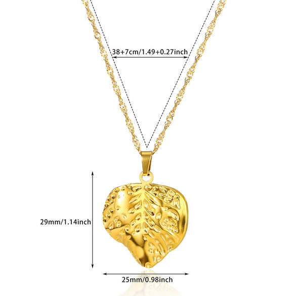 Wholesale Fashion Necklace Stainless Steel 18K Gold Electroplated Heartshaped Butterfly Pendant