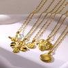Wholesale Fashion Necklace Stainless Steel 18K Gold Electroplated Heartshaped Butterfly Pendant