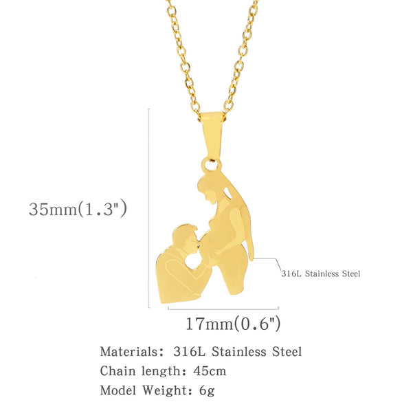 Wholesale Fashion Necklace Stainless Steel Love Letter Pendant With Electroplating And Geometric Pattern