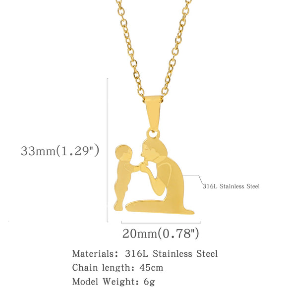 Wholesale Fashion Necklace Stainless Steel Love Letter Pendant With Electroplating And Geometric Pattern