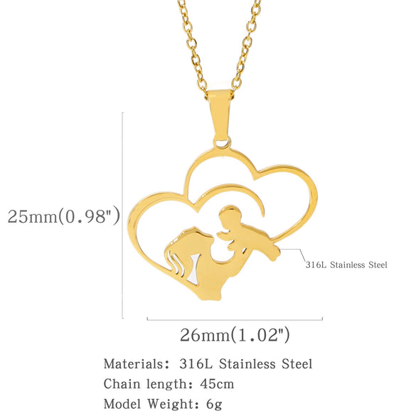 Wholesale Fashion Necklace Stainless Steel Love Letter Pendant With Electroplating And Geometric Pattern