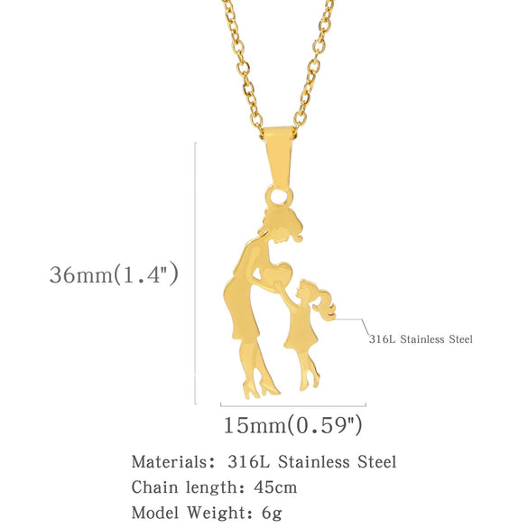Wholesale Fashion Necklace Stainless Steel Love Letter Pendant With Electroplating And Geometric Pattern