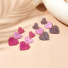 Wholesale Fashion Niche Creative Heart Acrylic Color Glitter Connect Love Long Hanging Earrings With Printing Process For Women
