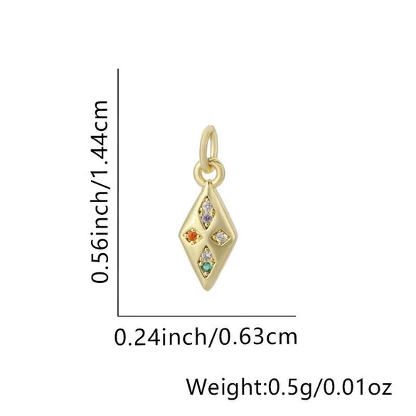 Wholesale Fashion Niche Design Copper Necklace With Cross Tripod Rhombus Geometric Pendant And Electroplating