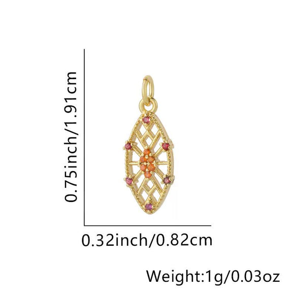 Wholesale Fashion Niche Design Copper Necklace With Cross Tripod Rhombus Geometric Pendant And Electroplating