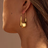 Wholesale Fashion Niche Design Geometric Stainless Steel 18K Gold Plated Women's Earrings