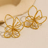 Wholesale Fashion Niche Design Personality Flower Earrings For Women Stainless Steel 18K Gold Plated