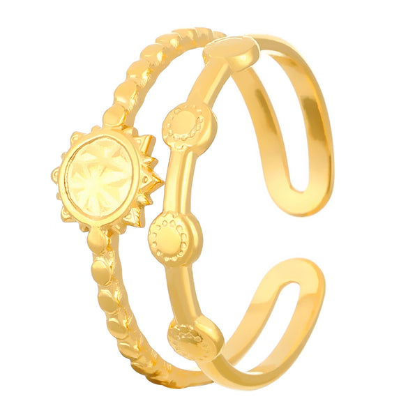 Wholesale Fashion Niche Geometric Stainless Steel Open Ring