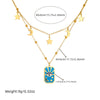 Wholesale Fashion Oil Dripping Stainless Steel Star Moon Pendant Stacked Necklace And Earrings For Women