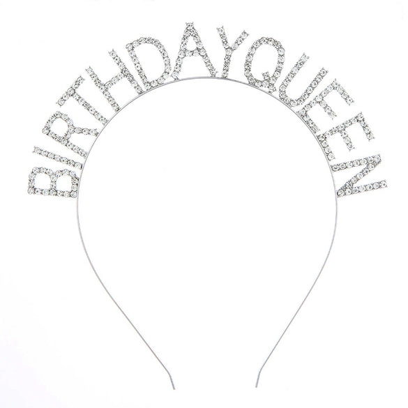 Wholesale Fashion Ol Alloy Crystal Hairband With Electroplating Treatment Letters Numbers And Text For Unisex
