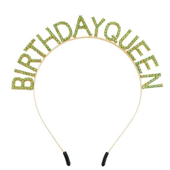 Wholesale Fashion Ol Alloy Crystal Hairband With Electroplating Treatment Letters Numbers And Text For Unisex