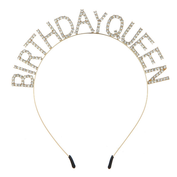 Wholesale Fashion Ol Alloy Crystal Hairband With Electroplating Treatment Letters Numbers And Text For Unisex