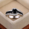 Wholesale Fashion Ol Geometric Black Zircon Copper Ring For Women