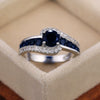 Wholesale Fashion Ol Geometric Black Zircon Copper Ring For Women