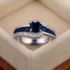 Wholesale Fashion Ol Geometric Black Zircon Copper Ring For Women
