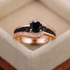 Wholesale Fashion Ol Geometric Black Zircon Copper Ring For Women