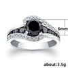 Wholesale Fashion Ol Geometric Black Zircon Copper Ring For Women