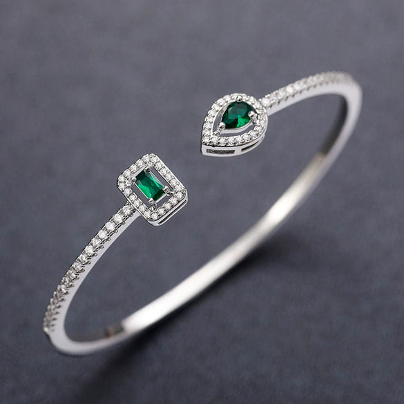 Wholesale Fashion Ol Geometric Brass Zircon Inlaid Bracelet