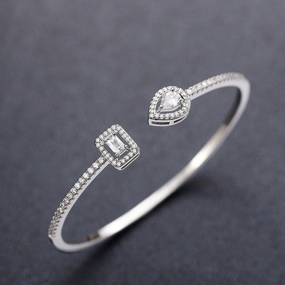 Wholesale Fashion Ol Geometric Brass Zircon Inlaid Bracelet