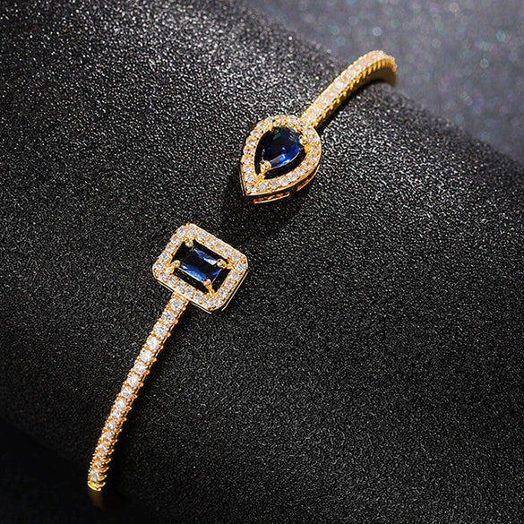 Wholesale Fashion Ol Geometric Brass Zircon Inlaid Bracelet