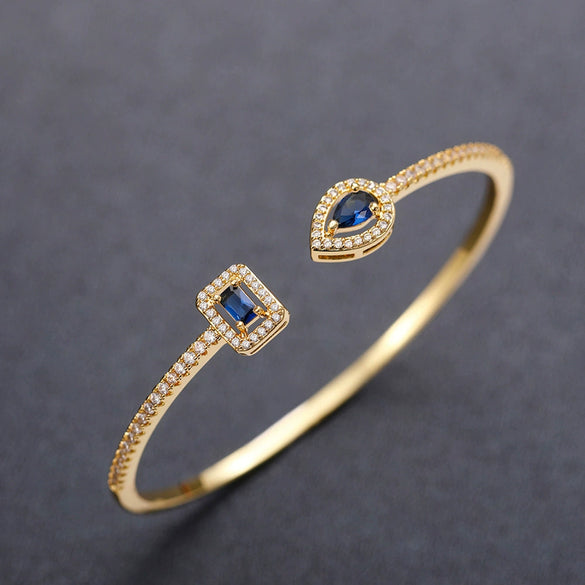 Wholesale Fashion Ol Geometric Brass Zircon Inlaid Bracelet