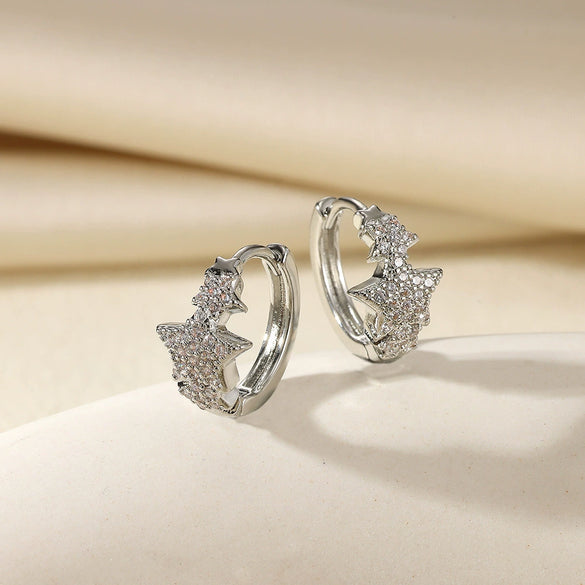 Wholesale Fashion Ol Geometric Cshaped And Heartshaped Earrings For Women Copper Alloy Inlaid With Artificial Gemstones And Semiprecious Stones Electroplated