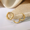 Wholesale Fashion Ol Geometric Cshaped And Heartshaped Earrings For Women Copper Alloy Inlaid With Artificial Gemstones And Semiprecious Stones Electroplated
