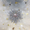 Wholesale Fashion Ol Style Copper Natural Freshwater Pearl Snowflake Zircon Brooch For Women