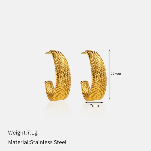 Wholesale Fashion Ol Style Electroplated Ushaped Stainless Steel Earrings For Women