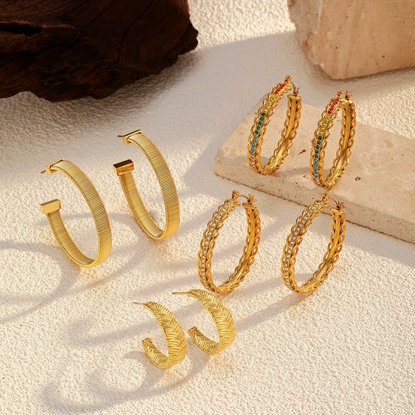 Wholesale Fashion Ol Style Electroplated Ushaped Stainless Steel Earrings For Women