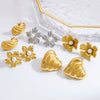 Wholesale Fashion Ol Style Stainless Steel Electroplated 18K Gold Pearl Flower Earrings For Women