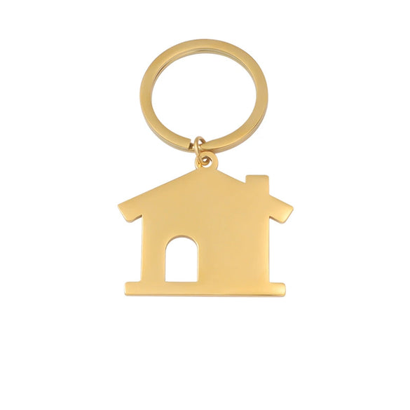 Wholesale Fashion Ol Style Stainless Steel Hollow Big House Key Pendant Key Chain Jewelry Accessories With Fine Polishing